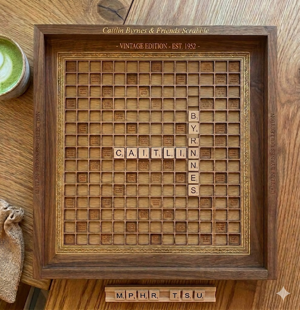 Caitlin Byrnes vintage scrabble board